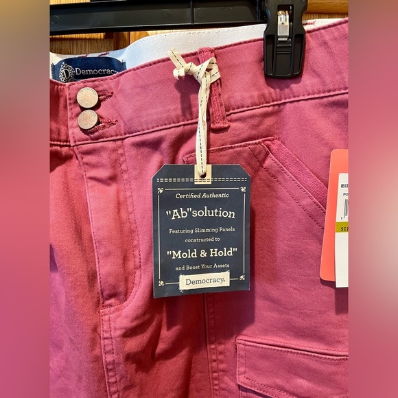 NWT Women’s Size 14 Democracy Ab Solution A Line Pink Denim Skirt with Buttons - Picture 3 of 13